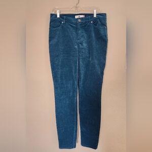 Cabi Teal Corduroy High Skinny Jeans Size 8